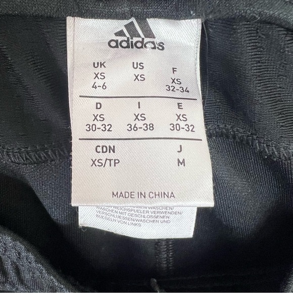 Adidas Womens Tiro 17 Black Tapered Training Pants Sz XS Gold Stripe Track Zip - Picture 11 of 12